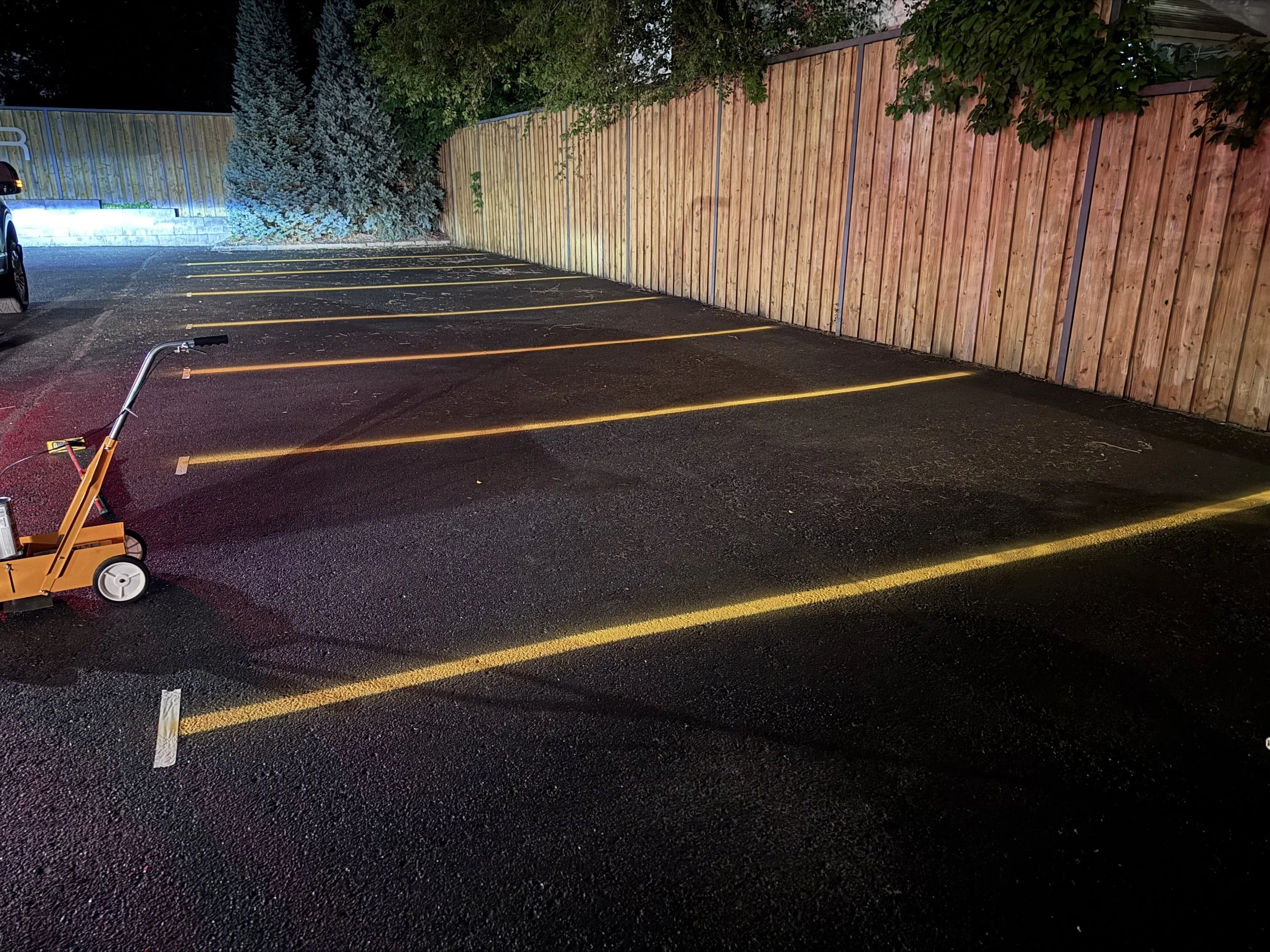 Parking lot line painting and re-striping service